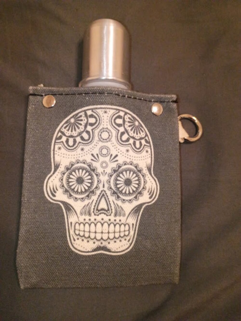 Tote+able USA Sugar Skull Canvas Flask & Death to My 20s Koozie Bundle